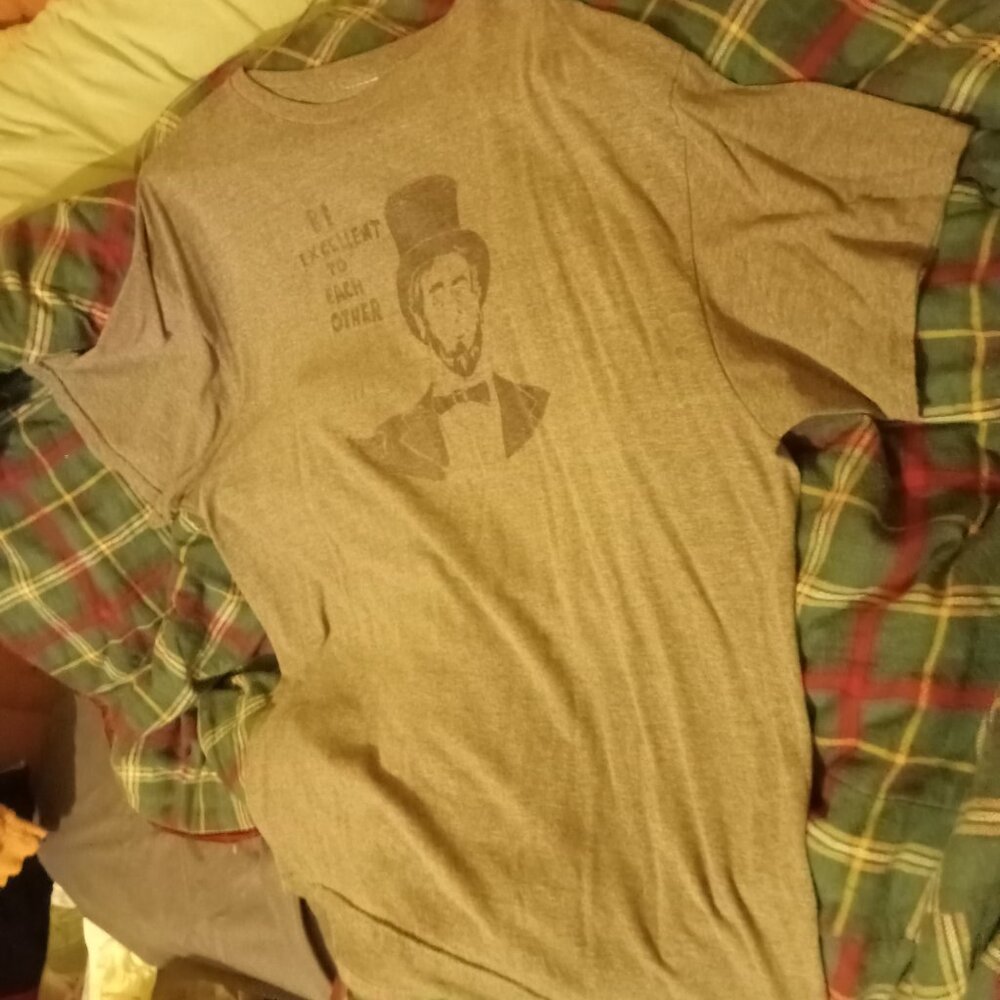 Mens XL Bill & Ted's Abraham Lincoln Be Excellent To Each Other Shirt Vintage